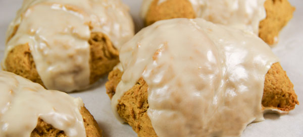 Pumpkin Scone with Orange Citrus Icing